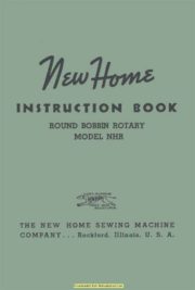 New Home NHR Rotary Sewing Machine Instruction Manual