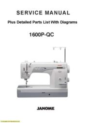 Janome 1600P-QC Sewing Machine Service-Parts Manual
