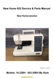 New Home Janome 652 Sewing Machine Service-Parts Manual