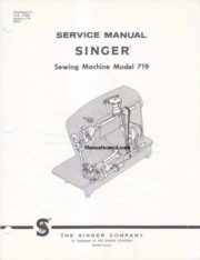 Singer 719 Sewing Machine Service Manual
