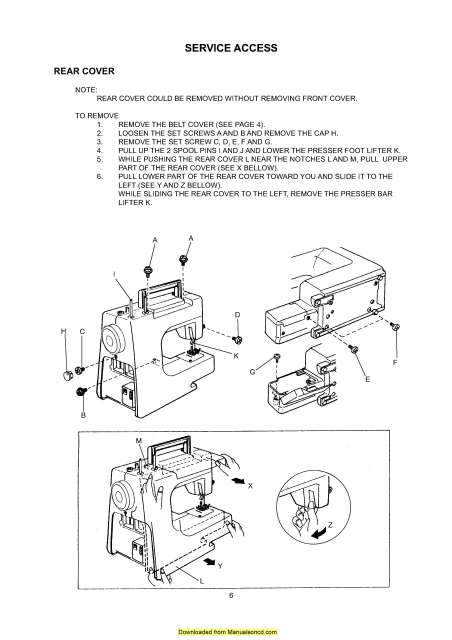 Janome New Home 1818 Sewing Machine Service-Parts Manual
