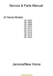 Janome New Home 1822 Sewing Machine Service-Parts Manual