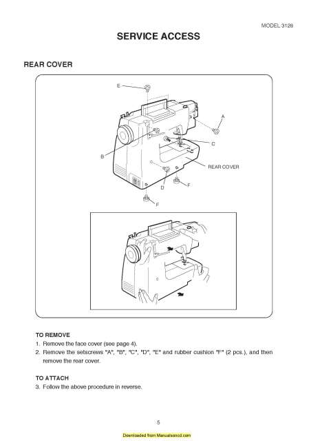 Janome 18750 Hello Kitty Sewing Machine Service Manual