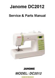 Janome DC2012 Sewing Machine Service-Parts Manual