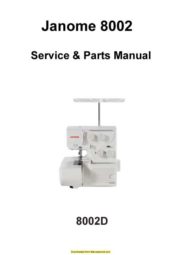 Janome 8002D Sewing Machine Service-Parts Manual