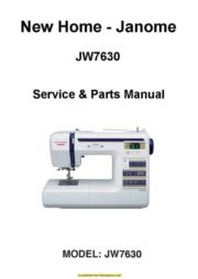 New Home Janome JW7630 Sewing Machine Service-Parts Manual