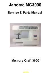 Janome 3000 Memory Craft Sewing Machine Service-Parts Manual