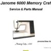 Janome 6000 Memory Craft Sewing Machine Service-Parts Manual