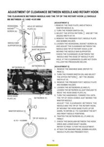 Janome 6600 Memory Craft Sewing Machine Service-Parts Manual