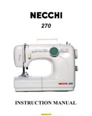 Necchi 270 Sewing Machine Instruction Manual