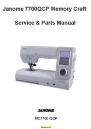 Janome 7700QCP Memory Craft Sewing Machine Service-Parts Manual