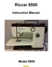 Riccar 8500 Sewing Machine Instruction Manual