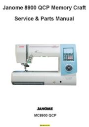 Janome 8900QCP Memory Craft Sewing Machine Service-Parts Manual