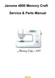 Janome 4800 Memory Craft Sewing Machine Service-Parts Manual