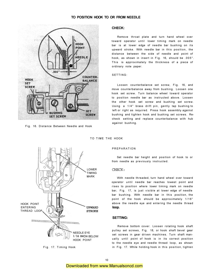 Singer 221 Sewing Machine Timing