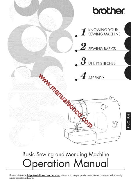Brother LX3125 Sewing Machine Instruction Manual