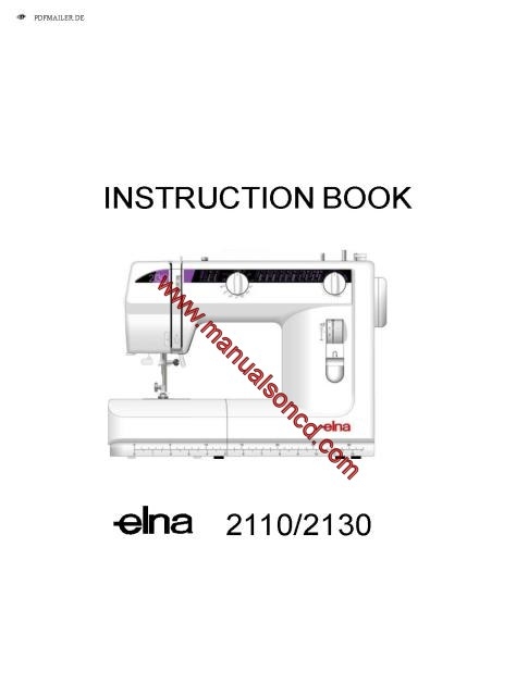 Elna 2110-2130 Sewing Machine Instruction Manual