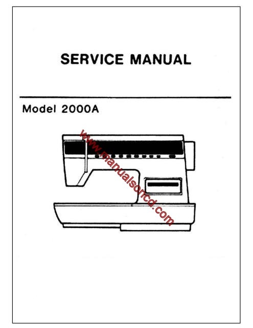 Singer 2000A Sewing Machine Service Manual