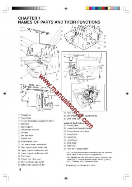 Brother 3034D Overlock Sewing Machine Instruction Manual
