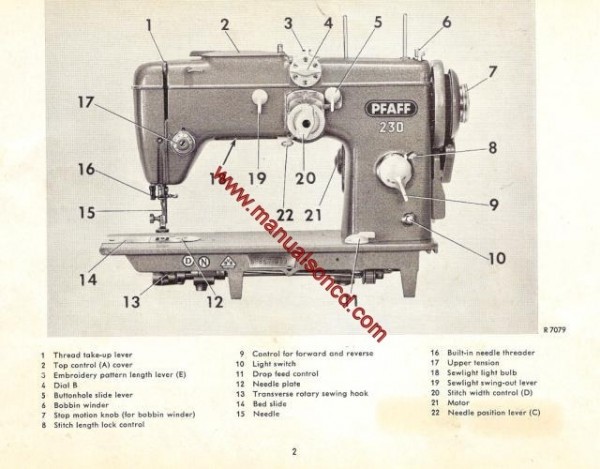 Pfaff 230-260 Sewing Machine Instruction Manual
