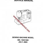 Kenmore Model 385.16221300 Sewing Machine Service Manual