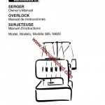 Kenmore Model 385.16622 OverLock Sewing Machine Manual
