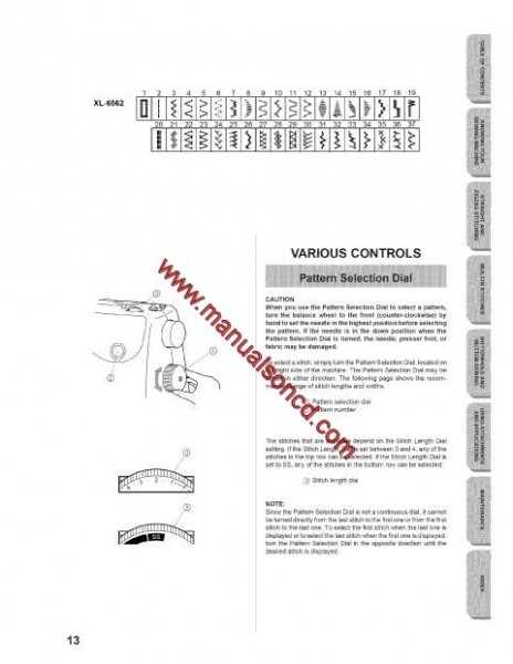 Singer XL6562 Sewing Machine Instruction Manual