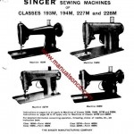 Singer 193M-194M-227M-228M Sewing Machine Service Manual