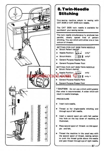 Singer 974 Zigzag Sewing Machine Instruction Manual