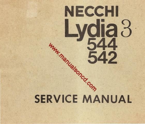 Necchi Lydia 3 544 and 542 Sewing Machine Service Manual
