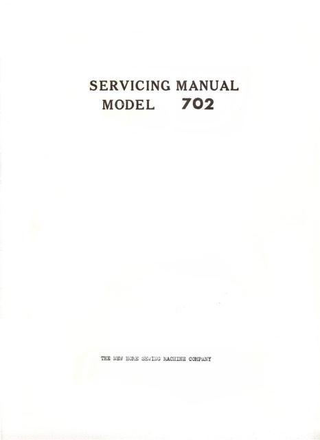 Janome 702 Sewing Machine Service Manual