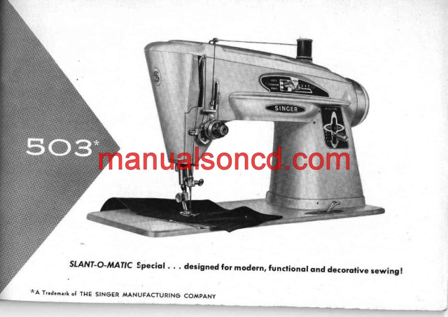 Singer 503 Sewing Machine Instruction/Owners Manual
