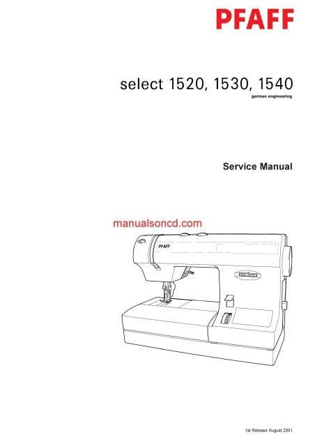 Pfaff 1520-1530-1540 Sewing Machine Service Manual