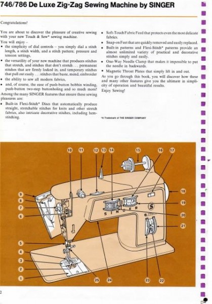 Singer 786 Sewing Machine Instruction Manual