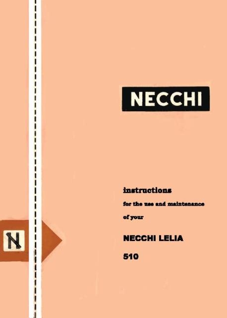 Necchi 510 Lelia Sewing Machine Instruction Manual