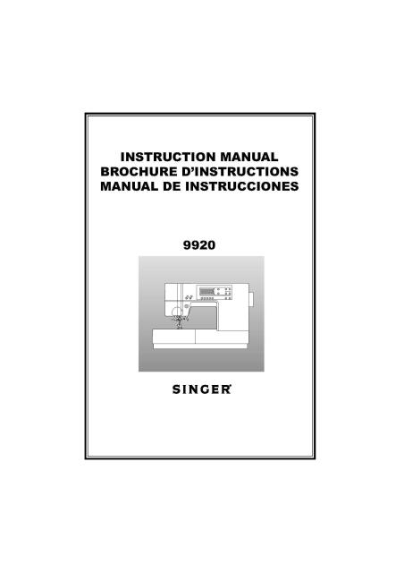 Singer 9920 Quantum Sewing Machine Manual