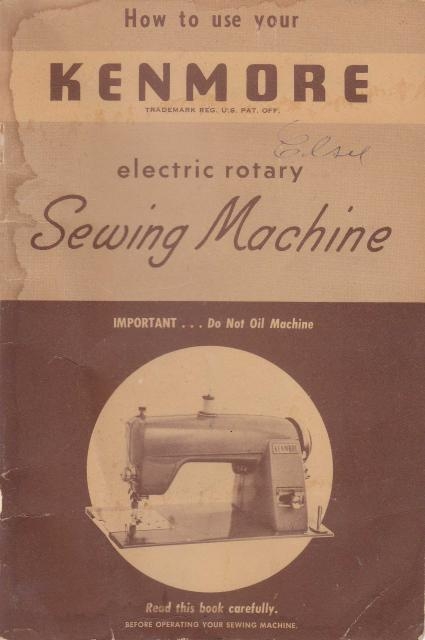 Kenmore 120-491 Rotary Sewing Machine Instruction Manual