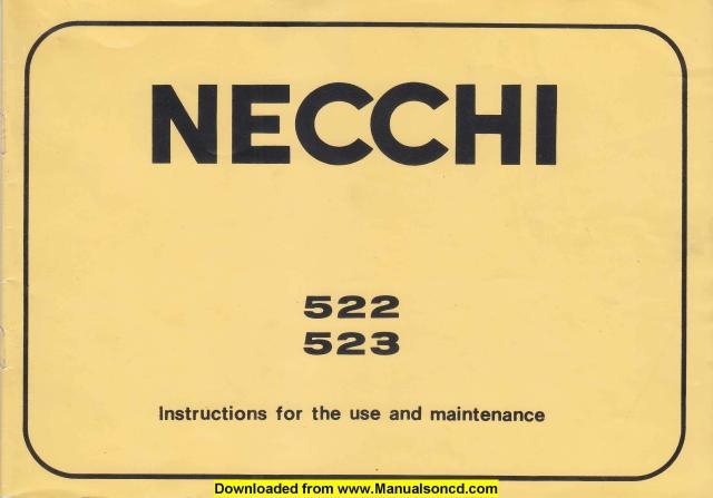 Necchi 522 - 523 Sewing Machine Instruction Manual