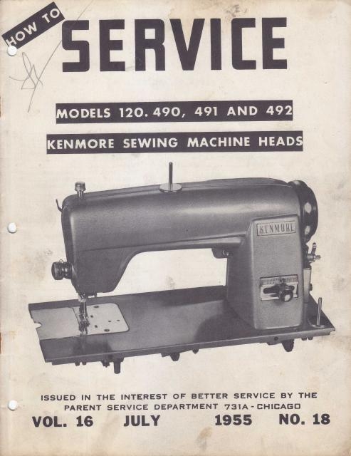 Kenmore 120.490 Sewing Machine Service Manual