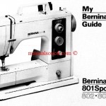 Bernina 801-802-803 Sport Sewing Machine Instruction Manual
