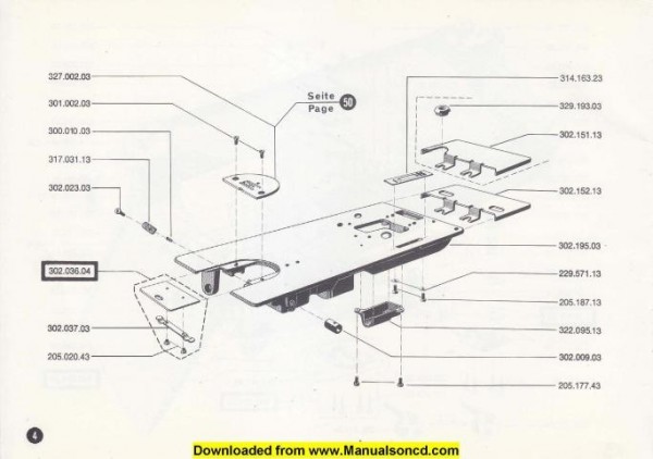 Bernina 840 Class Sewing Machine Parts Manual