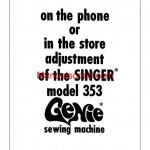 Singer 353 Genie Adjusters Problem Solving Sewing Machine Manual