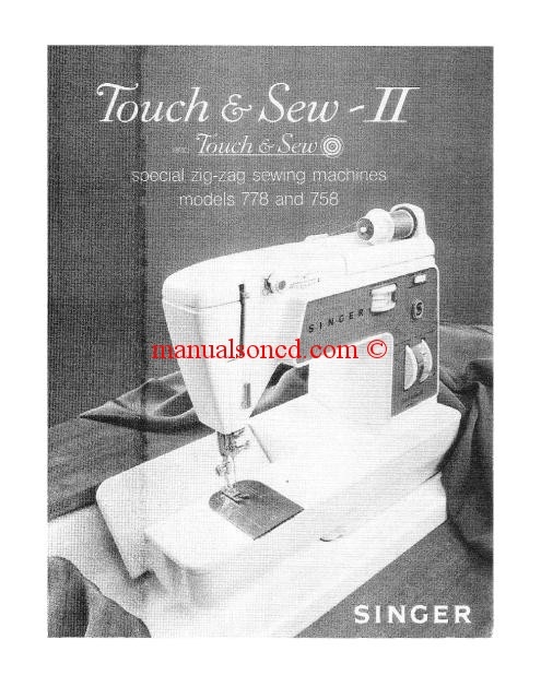 Singer 778-758 Sewing Machine Instruction Manual
