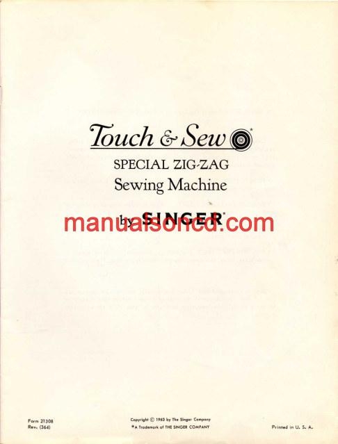 Singer 603 Sewing Machine Instruction Manual