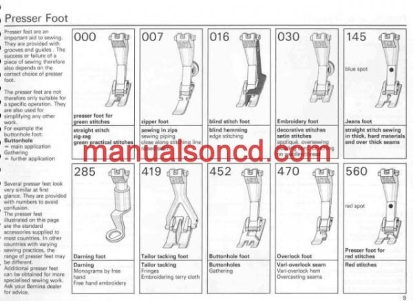Bernina 930 Sewing Machine Instruction Manual