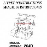 Janome 204D Serger Sewing Machine Instruction Manual