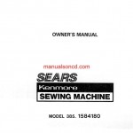 Kenmore 385.1584180 Sewing Machine Instruction Manual