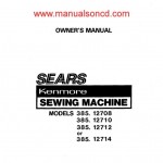 Kenmore 385.127 Sewing Machine Instruction Manual
