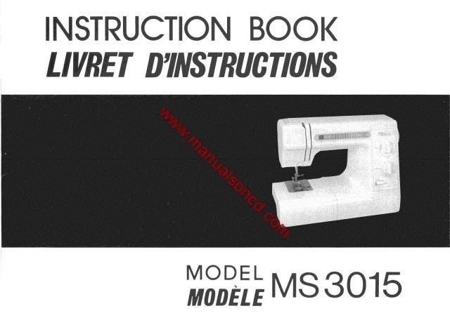Janome MS3015 - MS3023 Sewing Machine Instruction Manual